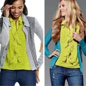 CAbi Chartreuse Patterned Blouse